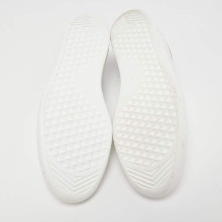 Pre Owned Louis Vuitton White Leather Luxemborg Sneakers Size 42.5