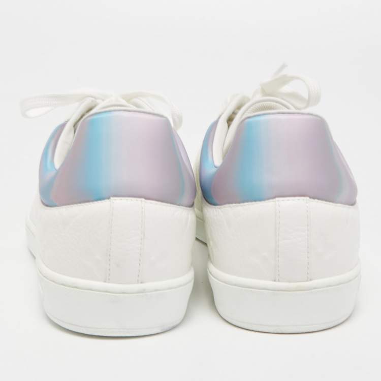 Pre Owned Louis Vuitton White Leather Luxemborg Sneakers Size 42.5