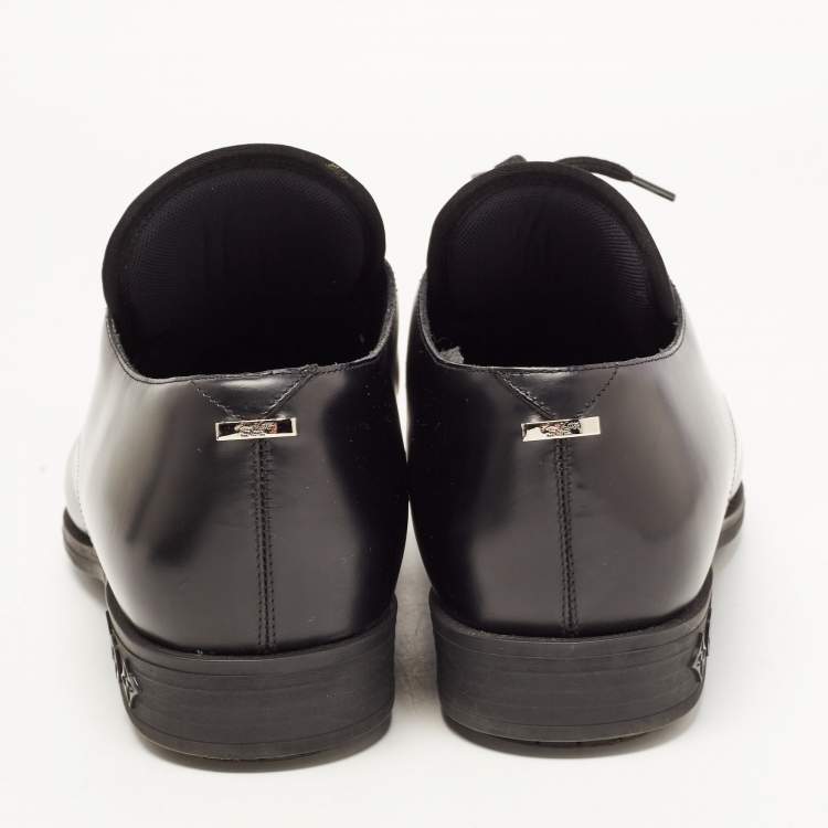 Pre Owned Louis Vuitton Black Leather Lace Up Derby Size 41