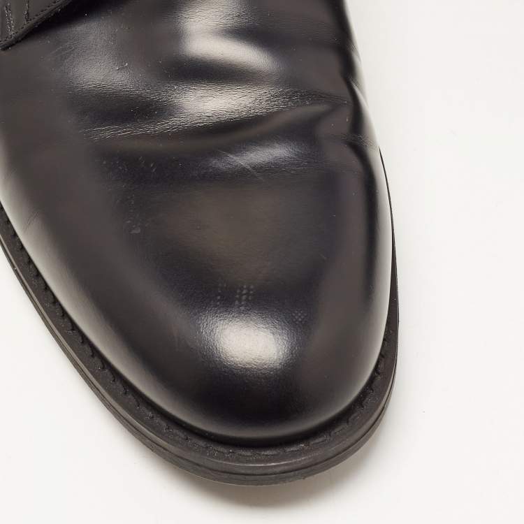 Pre Owned Louis Vuitton Black Leather Lace Up Derby Size 41