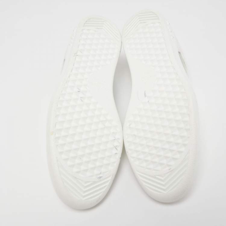 Pre Owned Louis vuitton White Monogram Leather and PVC Low Top Sneakers Size 41.5