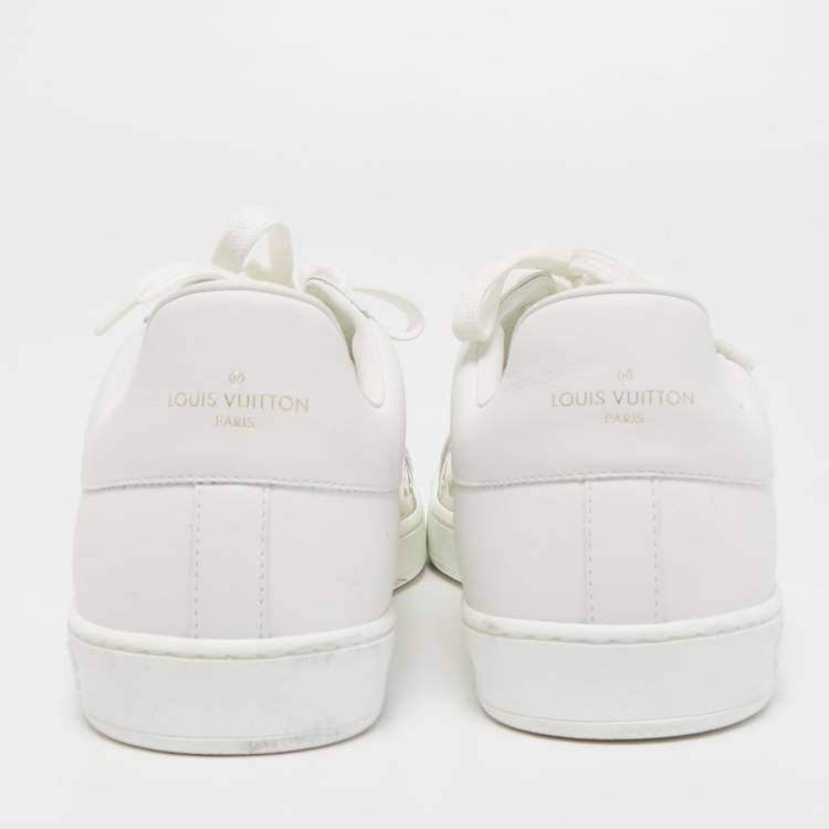 Pre Owned Louis vuitton White Monogram Leather and PVC Low Top Sneakers Size 41.5