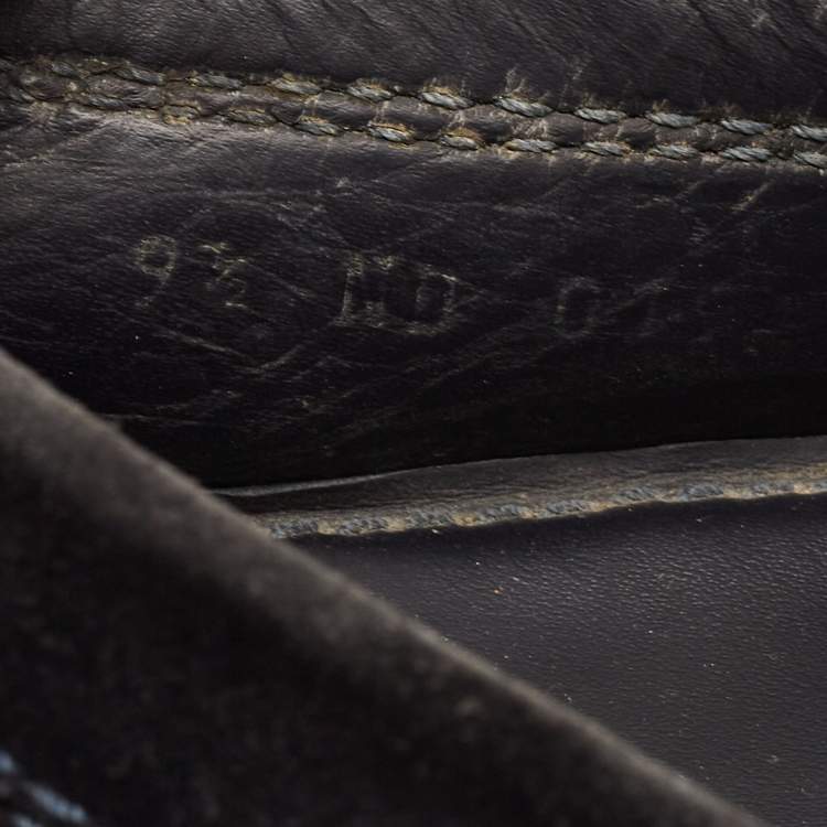 Pre Owned Louis Vuitton Black Suede Monte Carlo Loafers Size 43.5  