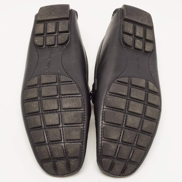 Pre Owned Louis Vuitton Black Leather Monte Carlo Loafers Size 43