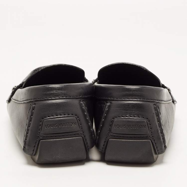 Pre Owned Louis Vuitton Black Leather Monte Carlo Loafers Size 43