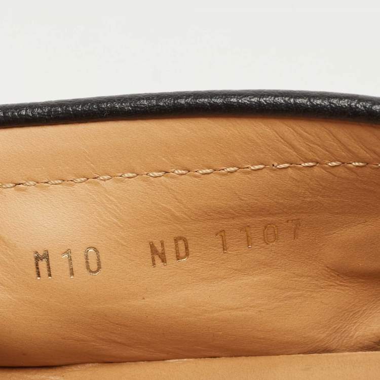 مملوكة مسبقًا Louis Vuitton Black Leather Slip On Loafers Size 44