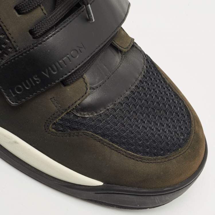 Pre Owned Louis Vuitton Black Perforated Leather and Nubuck Trailblazer Sneakers Size 43