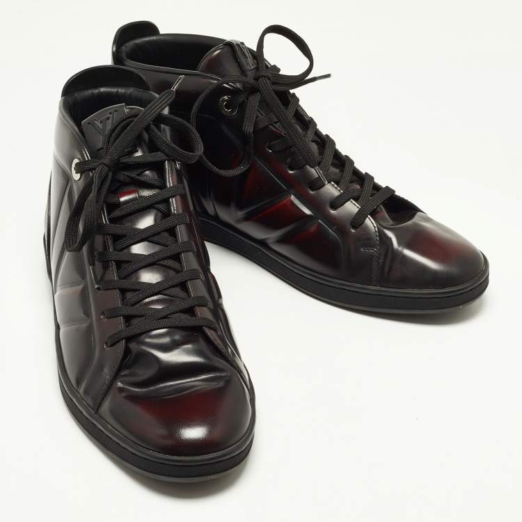 مملوكة مسبقًا Louis Vuitton Two Tone Leather High Top Sneakers Size 42