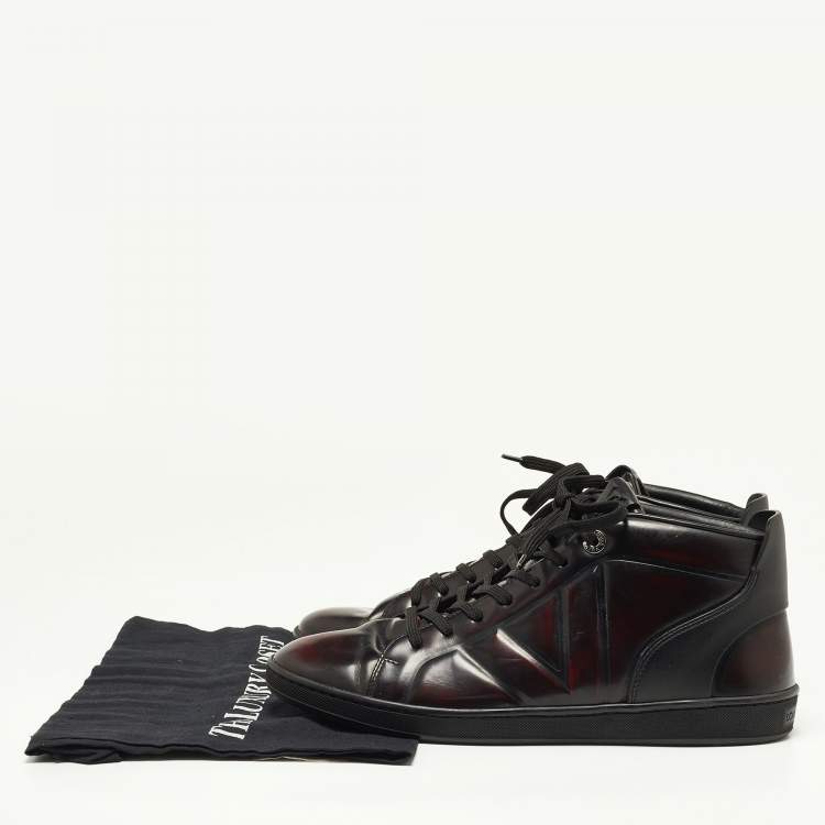 مملوكة مسبقًا Louis Vuitton Two Tone Leather High Top Sneakers Size 42