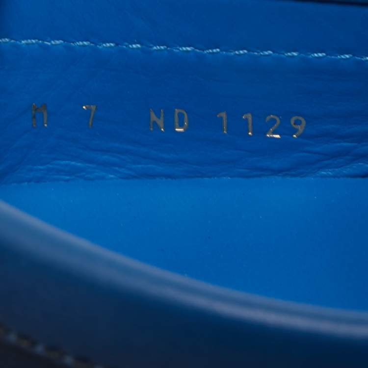 Pre Owned Louis Vuitton Ombre Blue Leather Hockenheim Slip On Loafers Size 41