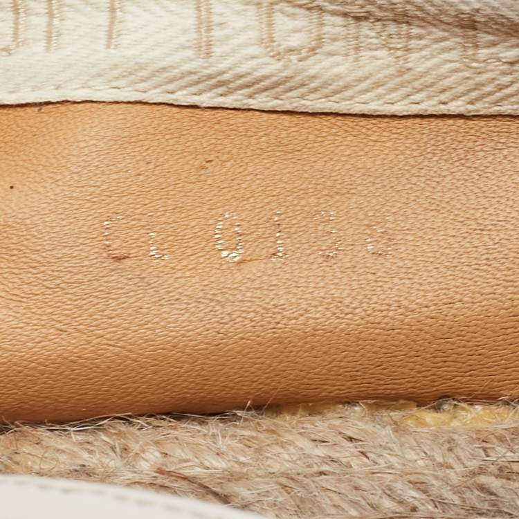 Pre Owned Louis Vuitton White Monogram Canvas Espadrille Flats Size 41