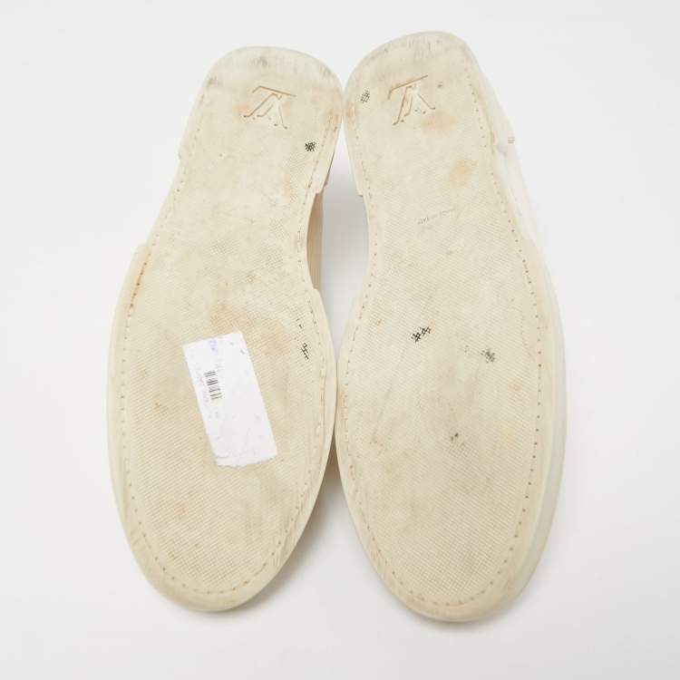Pre Owned Louis Vuitton Cream Epi Leather Match Up Sneakers Size 43