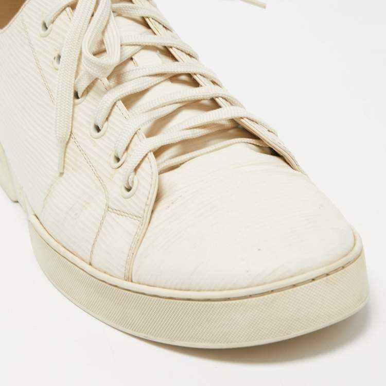 Pre Owned Louis Vuitton Cream Epi Leather Match Up Sneakers Size 43