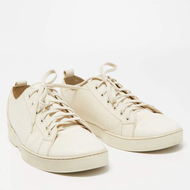 Pre Owned Louis Vuitton Cream Epi Leather Match Up Sneakers Size 43