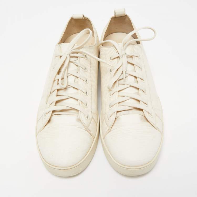 Pre Owned Louis Vuitton Cream Epi Leather Match Up Sneakers Size 43