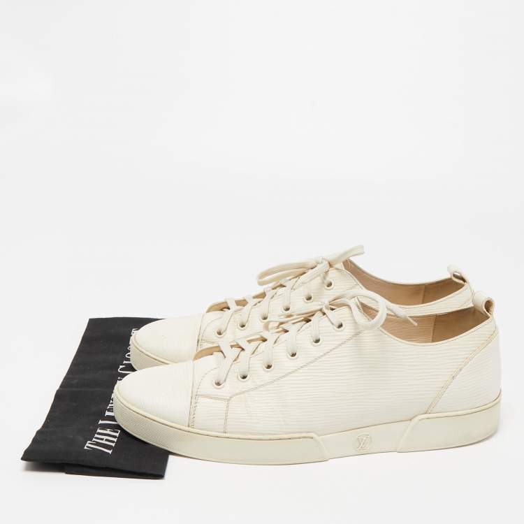 Pre Owned Louis Vuitton Cream Epi Leather Match Up Sneakers Size 43
