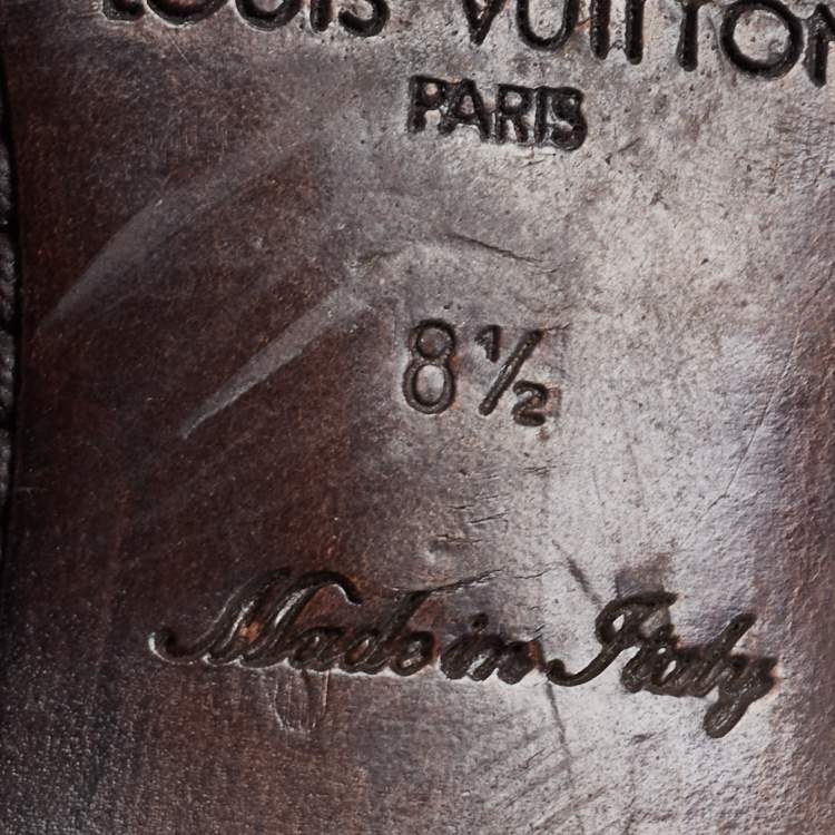 Pre Owned Louis Vuitton Brown Leather Oxfords Size 42.5