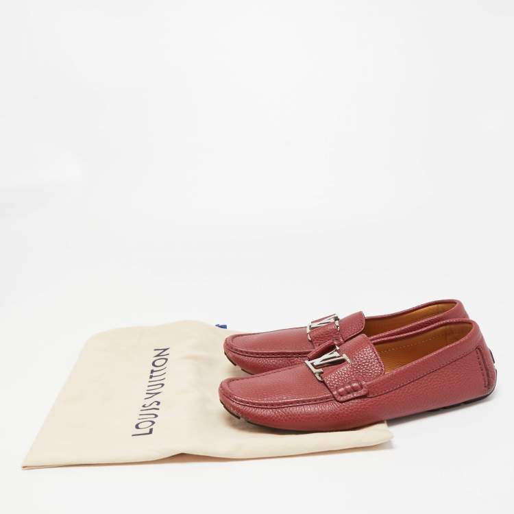 Pre Owned Louis Vuitton Red Leather Monte Carlo Loafers Size 40.5