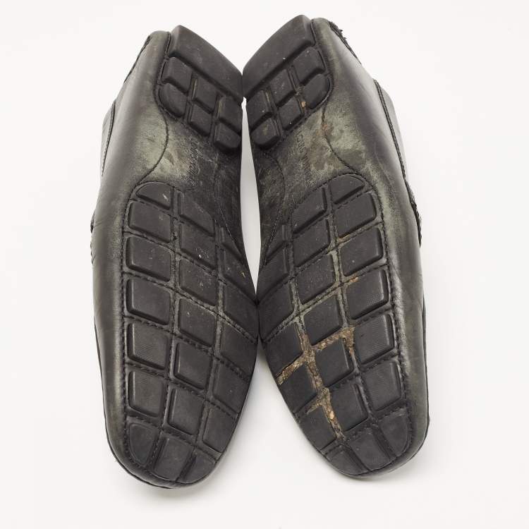 Pre Owned Louis Vuitton Black Leather Monte Carlo Loafers Size 43