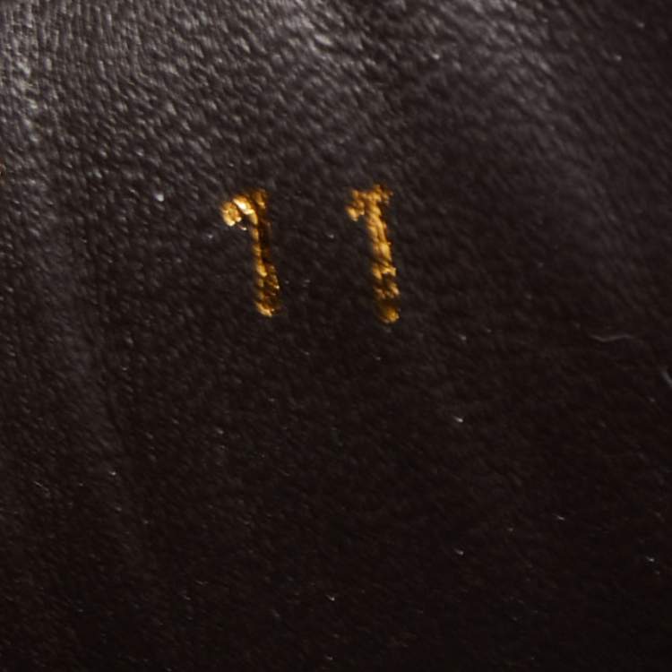 Pre Owned Louis Vuitton Brown/Beige Leather And Canvas Low Top Sneakers Size 45