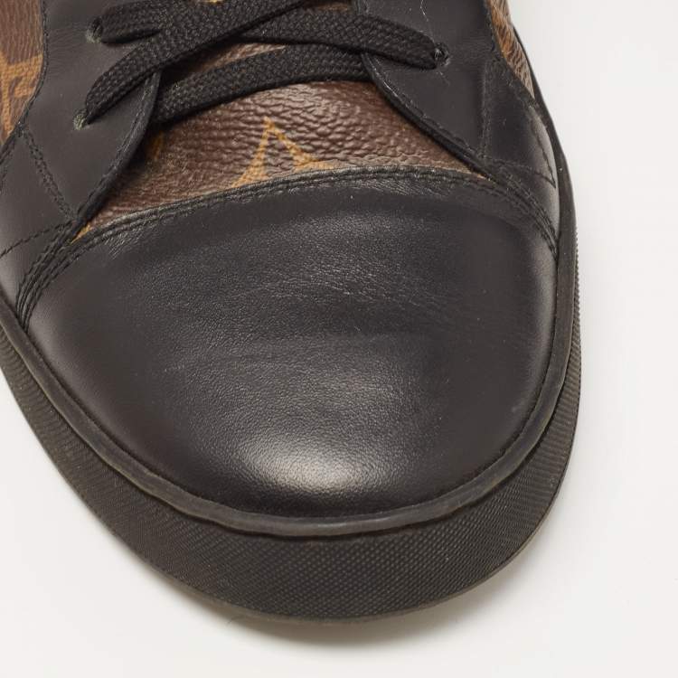 Pre Owned Louis Vuitton Brown Monogram Canvas and Leather Match Up Sneakers Size 42.5