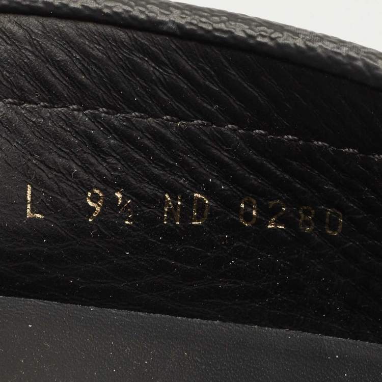 Pre Owned Louis Vuitton Black Monogram Canvas and Leather Monte Carlo Loafers Size 43.5
