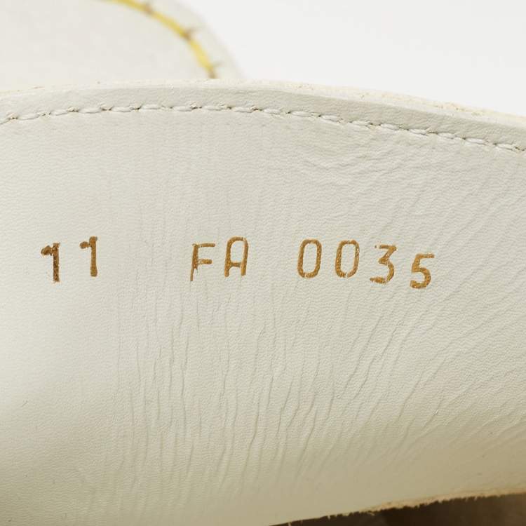 Pre Owned Louis Vuitton White Leather Lombok Slip On Loafers Size 45
