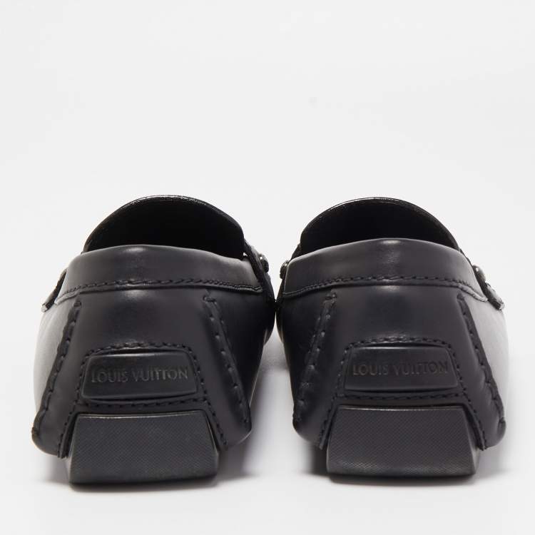 Pre Owned Louis Vuitton Black Leather Monte Carlo Loafers Size 42.5