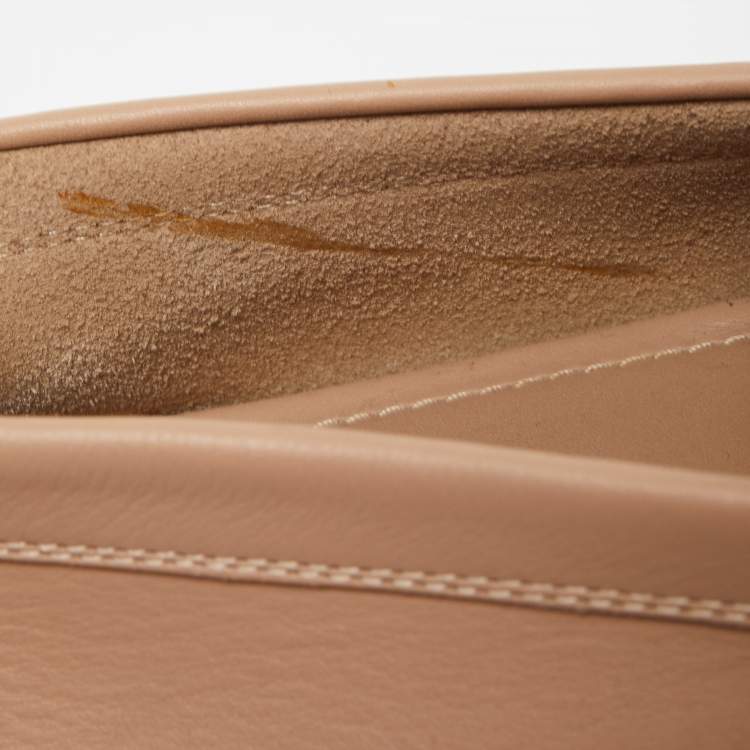 مملوكة مسبقًا Louis Vuitton Beige  Leather Lombok Slip On Loafers Size 45.5