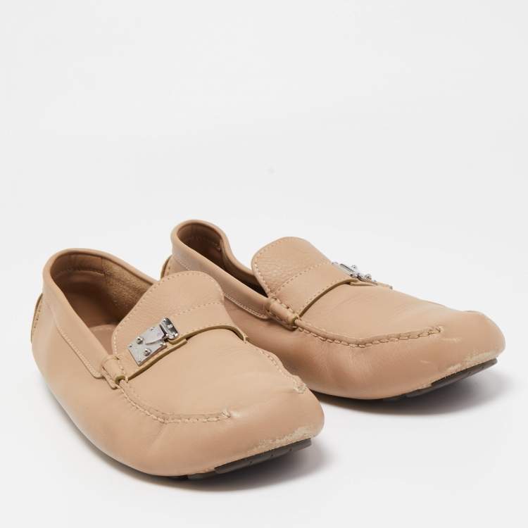 مملوكة مسبقًا Louis Vuitton Beige  Leather Lombok Slip On Loafers Size 45.5