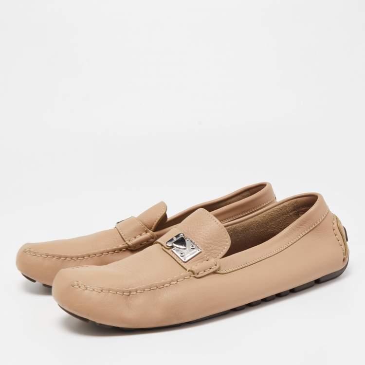 مملوكة مسبقًا Louis Vuitton Beige  Leather Lombok Slip On Loafers Size 45.5