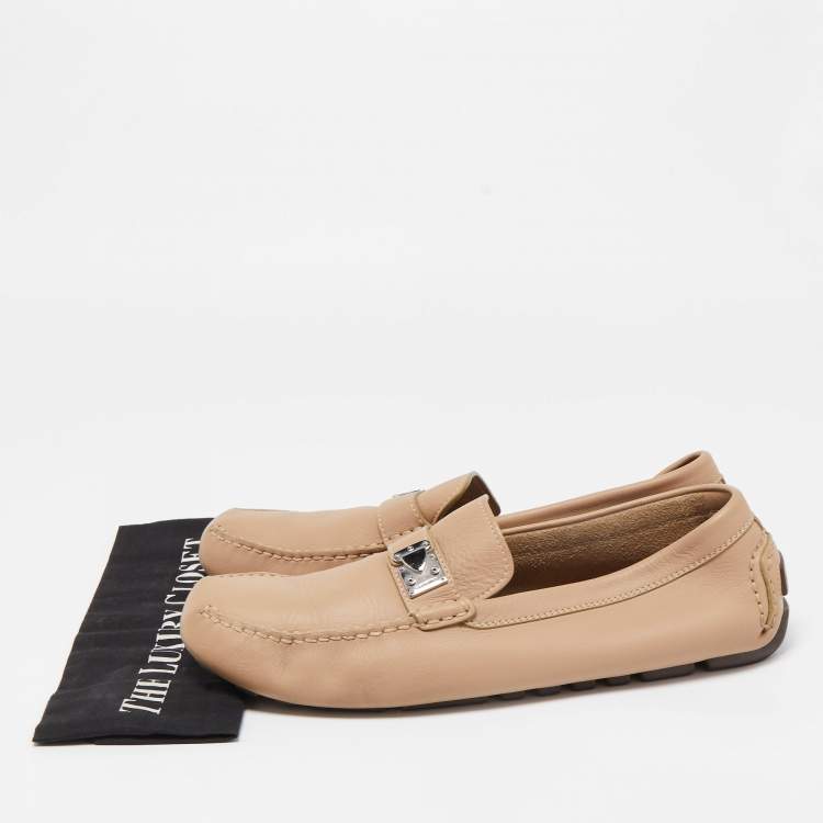 مملوكة مسبقًا Louis Vuitton Beige  Leather Lombok Slip On Loafers Size 45.5