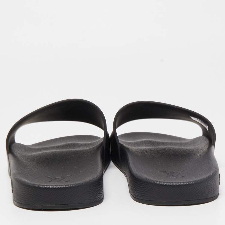 Pre Owned Louis Vuitton Two Tone Monogram Canvas Waterfront Slides Size 45
