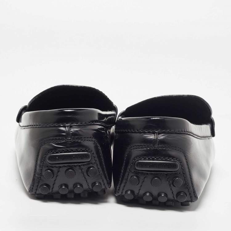 مملوكة مسبقًا Louis Vuitton Black Leather Penny Loafers Size 45