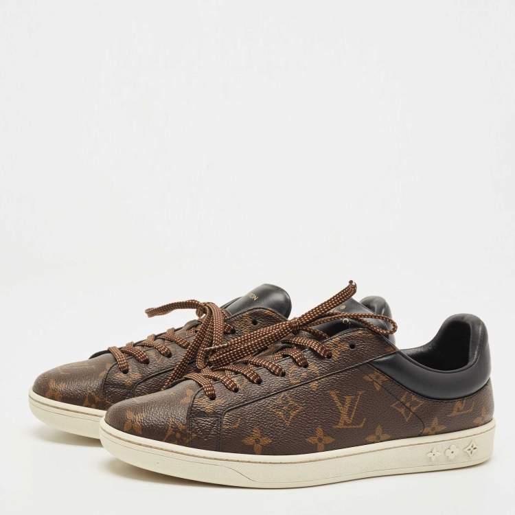 LOUIS VUITTON Luxembourg Monogram Sneakers Shoes 7 Brown Authentic