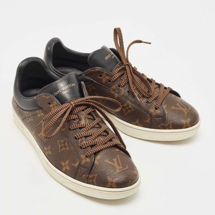 Pre Owned Louise Vuitton Brown Monogram Canvas Low Top Sneakers Size 40