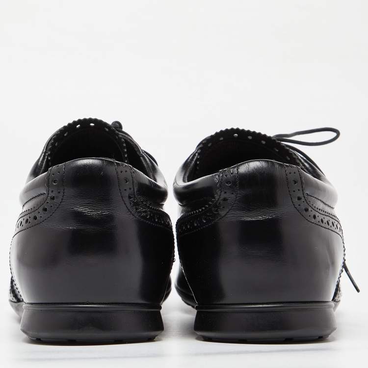 Pre Owned Louis Vuitton Black Brogue Leather Lace Up Derby Size 41.5
