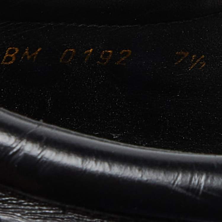 Pre Owned Louis Vuitton Black Brogue Leather Lace Up Derby Size 41.5