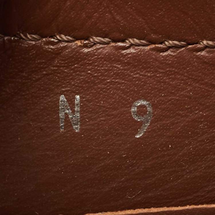 Pre Owned Louis Vuitton Brown Leather Arizona Loafers Size 43