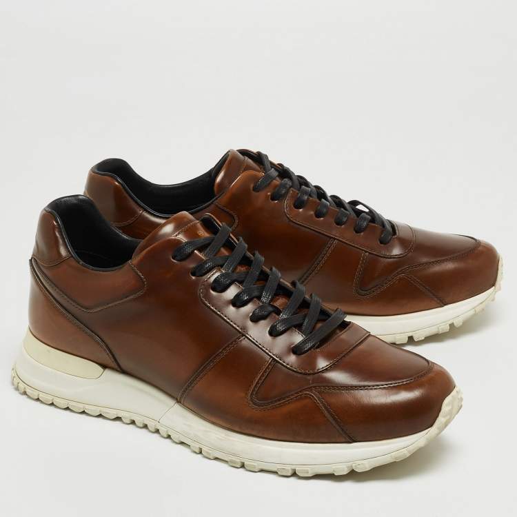 Pre Owned Louis Vuitton Brown Leather Low Top Sneakers Size 41