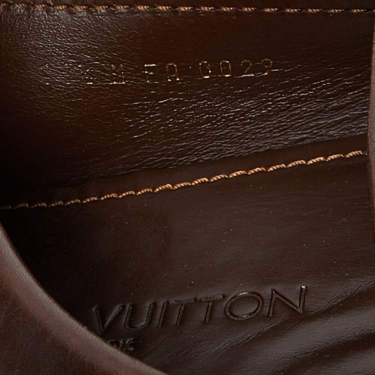 Pre Owned Louis Vuitton Brown Leather Monte Carlo Loafers  Size 45.5