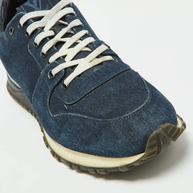 Pre Owned Louis Vuitton Navy Blue Denim Low Top Sneakers Size 43