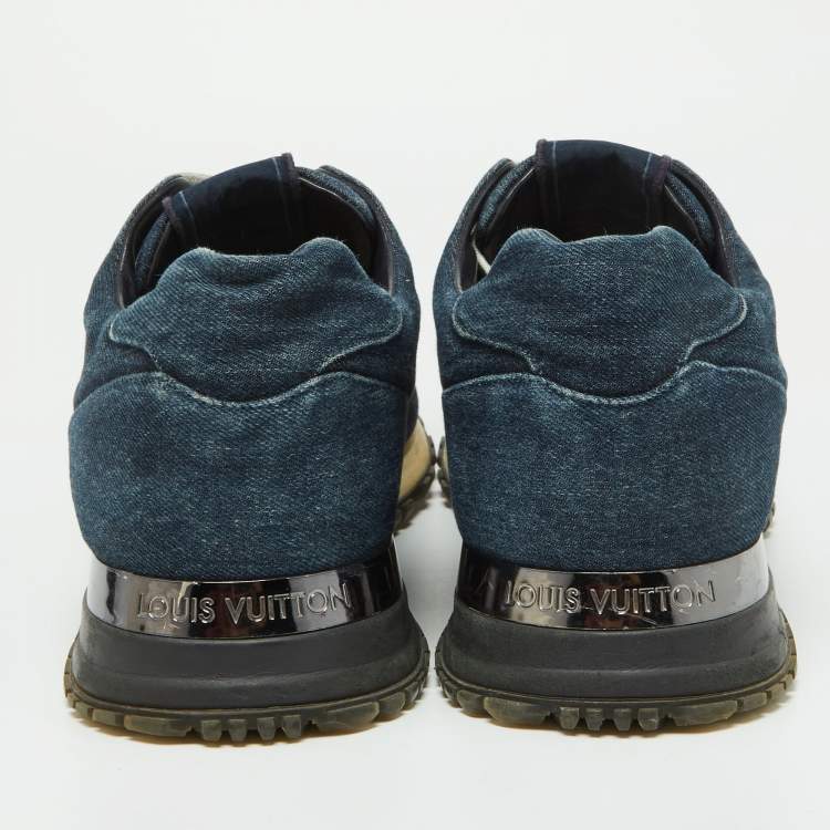 Pre Owned Louis Vuitton Navy Blue Denim Low Top Sneakers Size 43