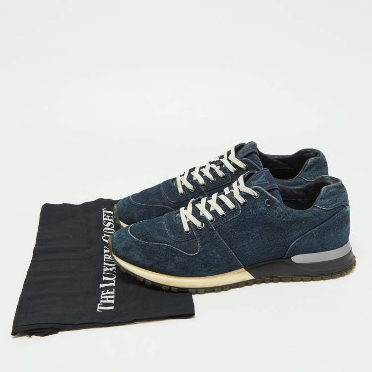 Pre Owned Louis Vuitton Navy Blue Denim Low Top Sneakers Size 43