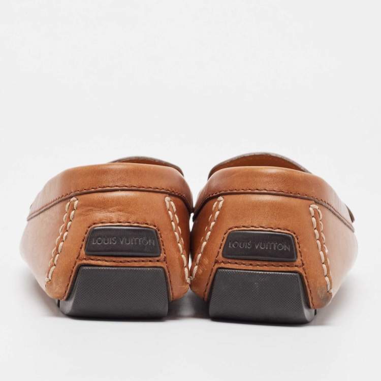 Pre Owned Louis Vuitton Brown Leather Monte Carlo Loafers Size 41