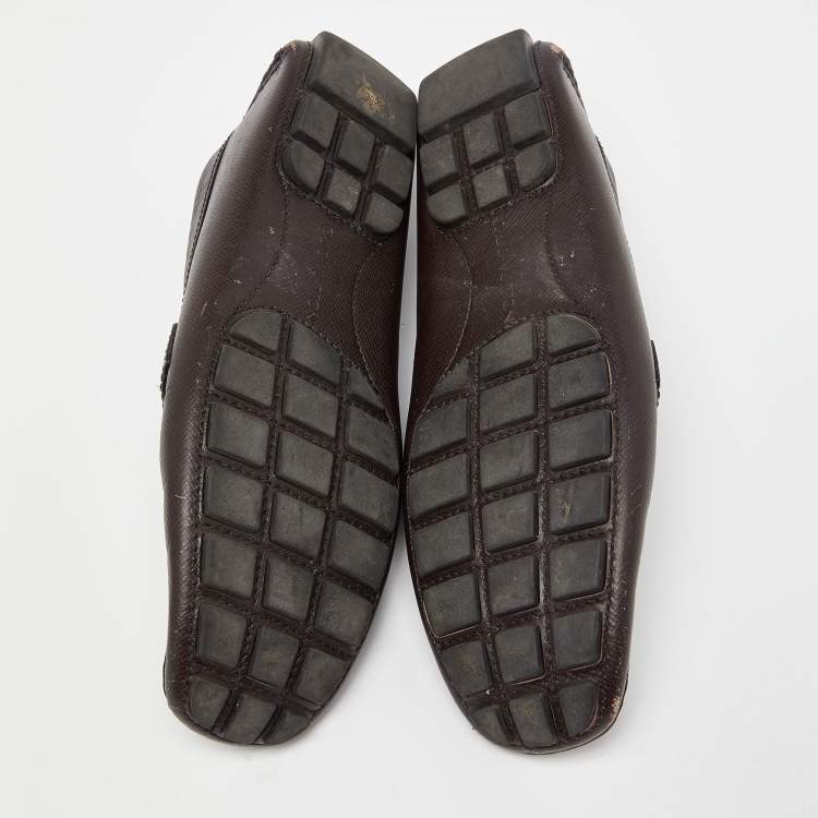 Pre Owned Louis Vuitton Brown Leather Monte Carlo Loafers Size 44