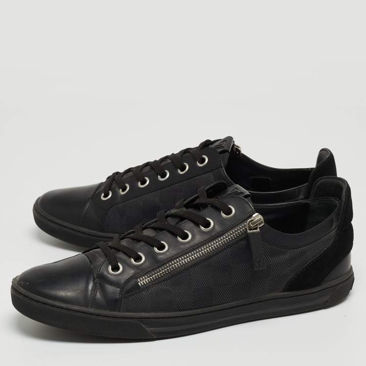 Louis Vuitton Black Fabric And Suede Low Top Sneakers Size 43 Louis Vuitton
