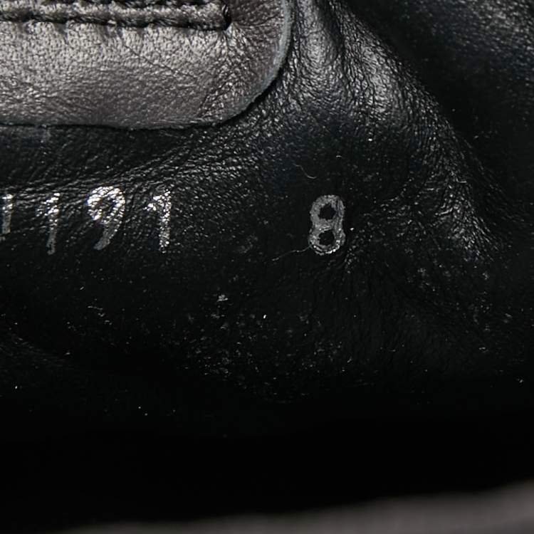 مملوكة مسبقًا Louis Vuitton Black Leather and Damier Ebene Neoprene Low Top Sneakers Size 42