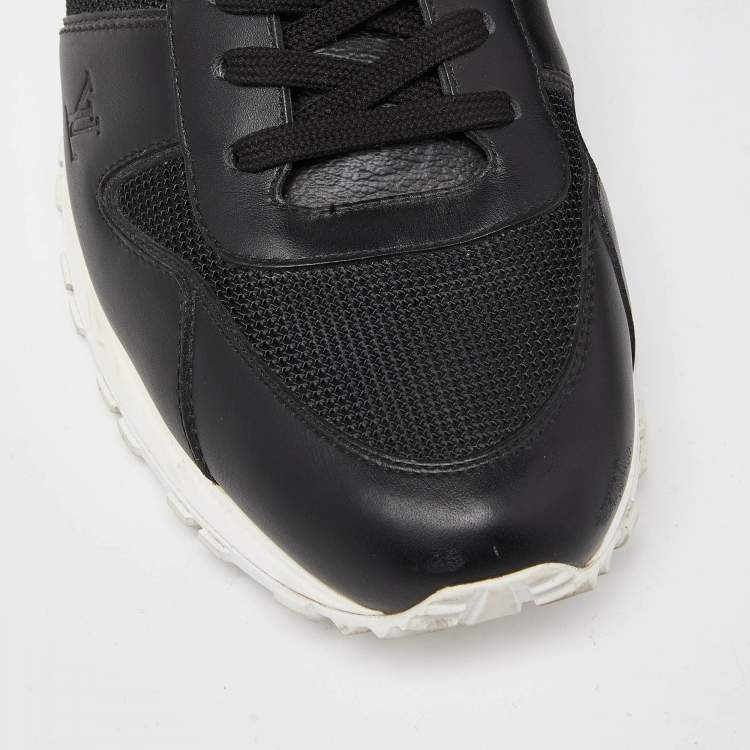 Pre Owned Louis Vuitton Black Leather and Mesh Run Away Sneakers Size 41.5
