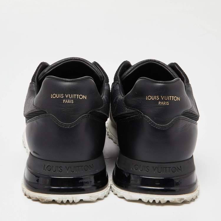 Pre Owned Louis Vuitton Black Leather and Mesh Run Away Sneakers Size 41.5